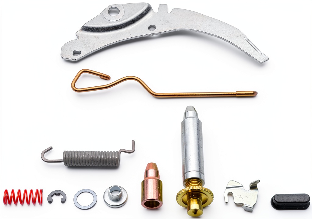 Dorman brake self adjuster kit installed in a car brake assembly