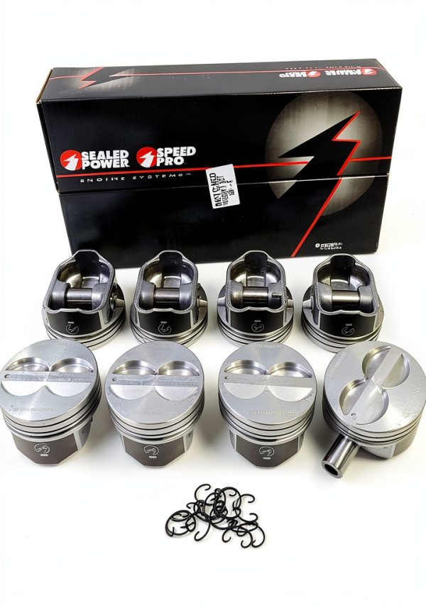 Chevy 350 Piston Kit IE PARTS GROUP Coated Skirt-0