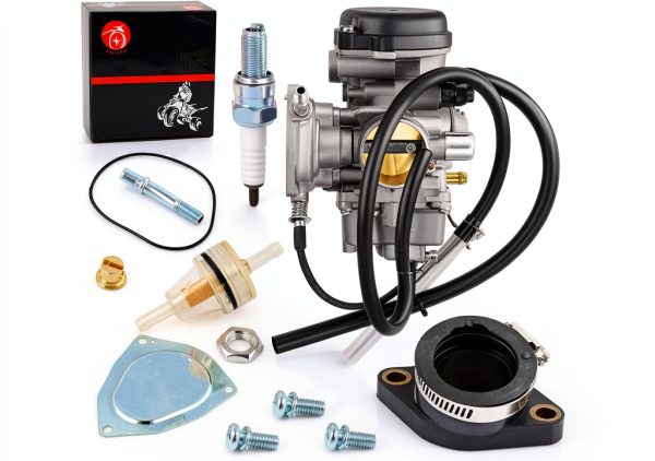 MOTO1988 Chrome Carburetor & Intake Manifold Kit for Yamaha Grizzly-0