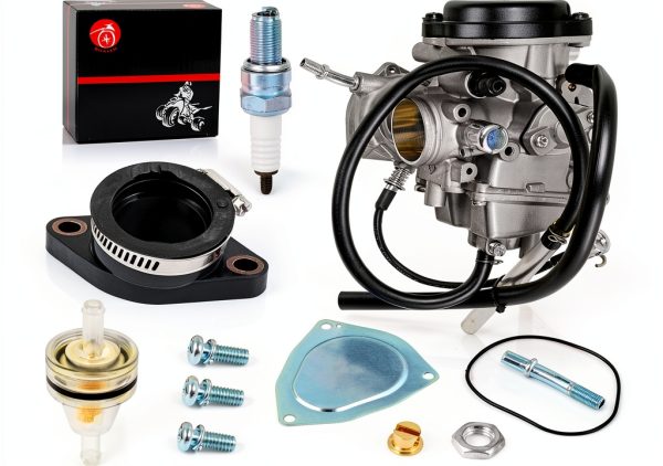 MOTO1988 Chrome Carburetor & Intake Manifold Kit for Yamaha Grizzly-1