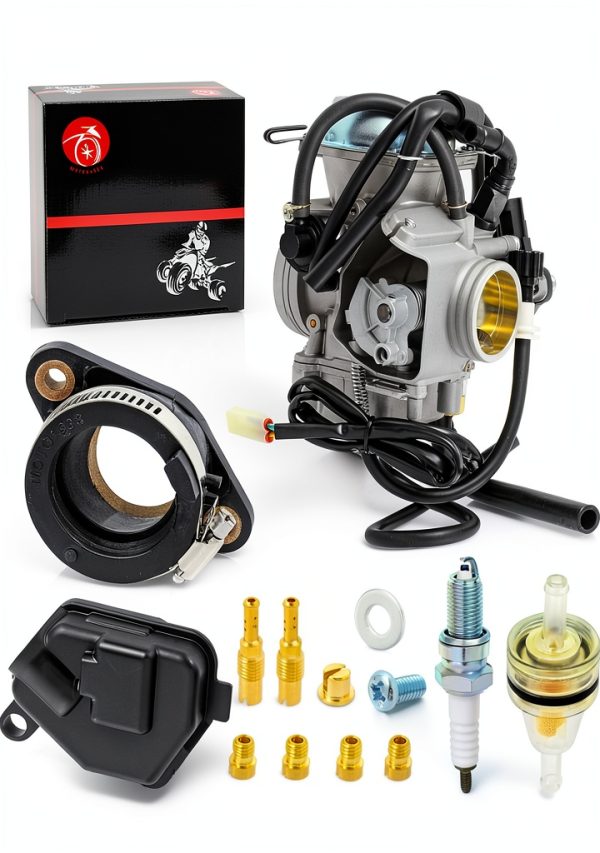 Honda Rancher 400 Carburetor Kit MOTO1988 Fuel Filter & Spark Plug-3