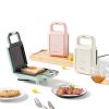 SIMPLUS Electric Sandwich Maker Pink Compact Non-Stick Panini Press-7