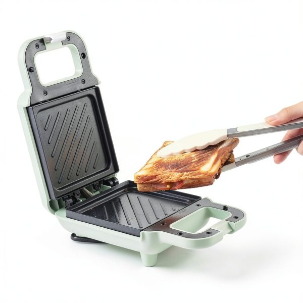 SIMPLUS Electric Sandwich Maker Pink Compact Non-Stick Panini Press-5
