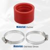ACROPIX 45mm ID Rubber Red Motorcycle Carburetor Adapter Inlet Intake Pipe Manifold Adapter Boot Sleeve Interface with Clamps - Pack of 2-4