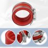 ACROPIX 45mm ID Rubber Red Motorcycle Carburetor Adapter Inlet Intake Pipe Manifold Adapter Boot Sleeve Interface with Clamps - Pack of 2-2