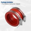 ACROPIX 45mm ID Rubber Red Motorcycle Carburetor Adapter Inlet Intake Pipe Manifold Adapter Boot Sleeve Interface with Clamps - Pack of 2-6