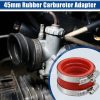 ACROPIX 45mm ID Rubber Red Motorcycle Carburetor Adapter Inlet Intake Pipe Manifold Adapter Boot Sleeve Interface with Clamps - Pack of 2-1