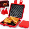 Microwave Sandwich Maker AHJ Red Silicone Grill Portable Non-Stick-0
