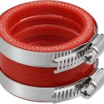 ACROPIX 45mm ID Rubber Red Motorcycle Carburetor Adapter Inlet Intake Pipe Manifold Adapter Boot Sleeve Interface with Clamps - Pack of 2-0