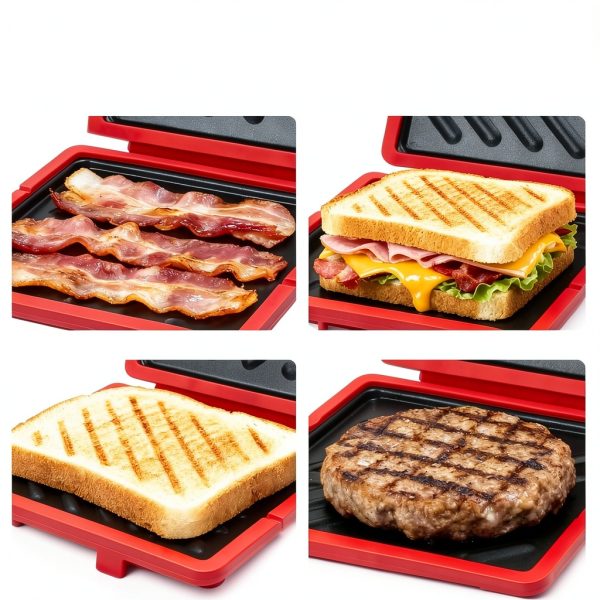 Microwave Sandwich Maker AHJ Red Silicone Grill Portable Non-Stick-1