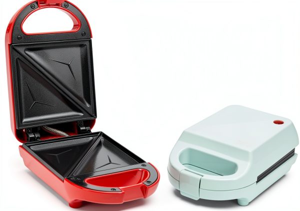 Mini Sandwich Maker Tasty Aqua 600W Dual-Side Nonstick Panini Press-6