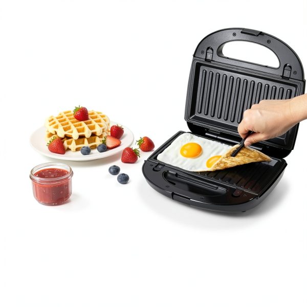 Aigostar Sandwich Maker 3 in 1 Panini Press Grill with Nonstick Plates-3