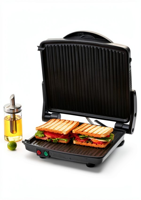 Panini Press Grill Yabano 4-Slice Non-Stick 11" x 9.8" Stainless Steel-3