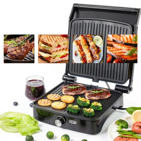 Panini Press Grill OSTBA 4‑Slice Non‑Stick Sandwich Maker 1200W Black-2