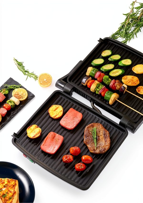 Panini Press Grill Yabano 4-Slice Non-Stick 11" x 9.8" Stainless Steel-2