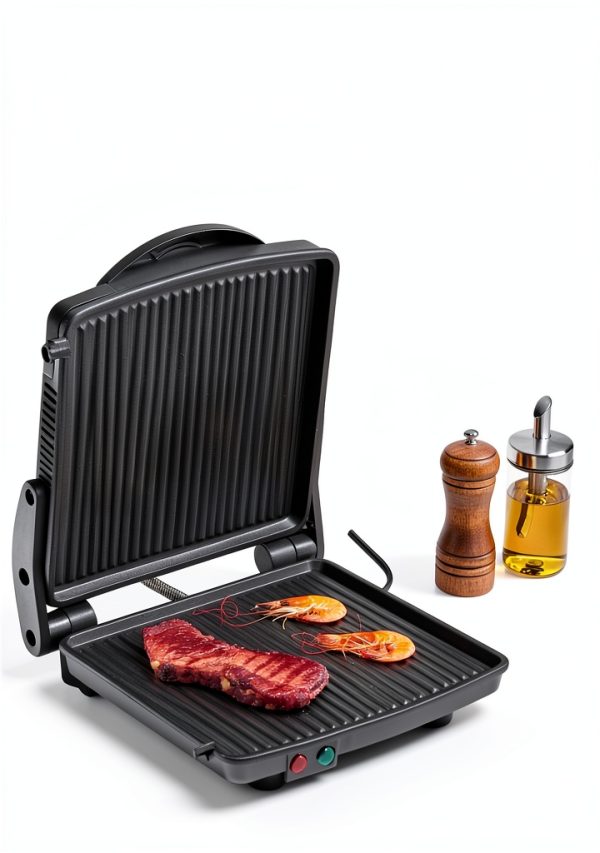 Panini Press Grill Yabano 4-Slice Non-Stick 11" x 9.8" Stainless Steel-5