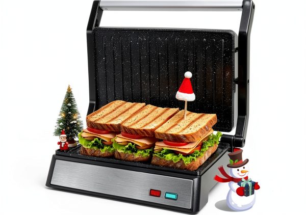 Panini Press Aigostar 1200W Sandwich Maker & Grill – Silver-0