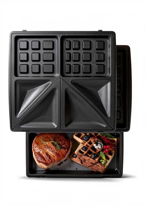 Aigostar Sandwich Maker 3 in 1 Panini Press Grill with Nonstick Plates-1