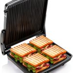 Panini Press Grill Yabano 4-Slice Non-Stick 11" x 9.8" Stainless Steel-0