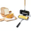 Hot Sandwich Maker, Hot Dog Toaster, Double-Sided Sandwich Baking Pan, Double Sided Frying Pan, Grilled Cheese Maker Nonstick Sandwich Maker Flip Grill Pan for Breakfast Pancakes, Toast, Omelets-1