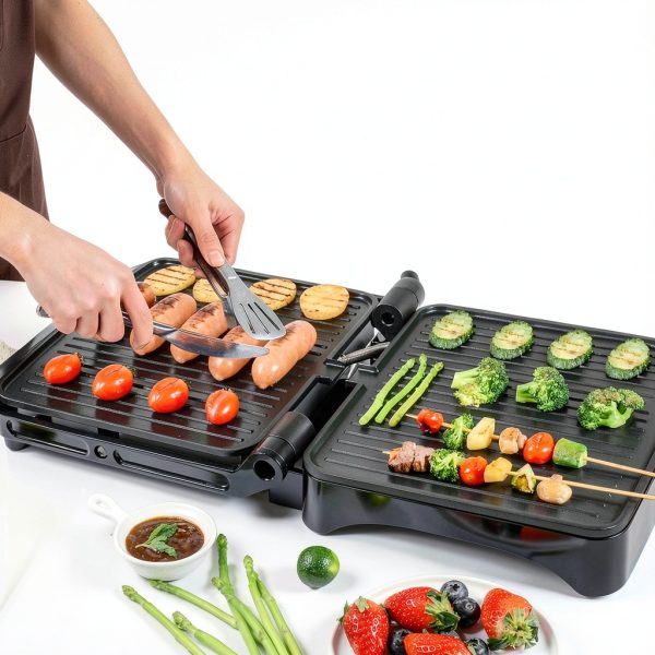 Panini Press Grill OSTBA 4‑Slice Non‑Stick Sandwich Maker 1200W Black-4
