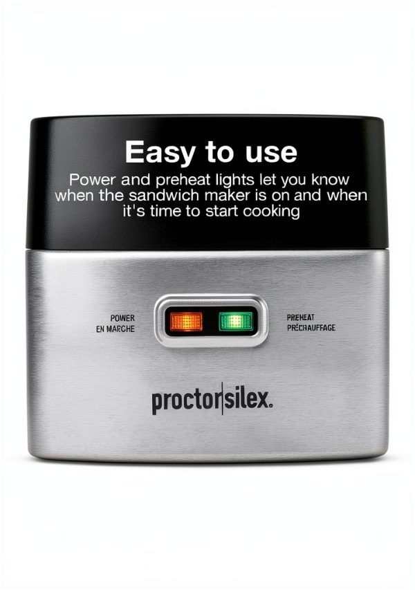 Proctor Silex Hot Sandwich Maker Steel PFAS-Free 25415MN-5