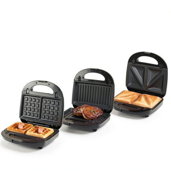 Aigostar Sandwich Maker 3 in 1 Panini Press Grill with Nonstick Plates-5
