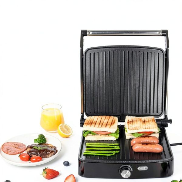 Panini Press Grill OSTBA 4‑Slice Non‑Stick Sandwich Maker 1200W Black-3