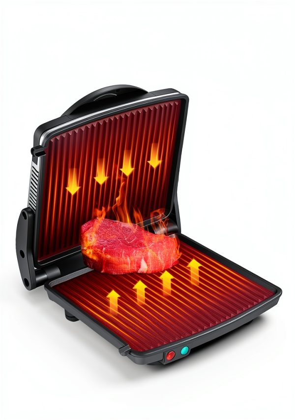 Panini Press Grill Yabano 4-Slice Non-Stick 11" x 9.8" Stainless Steel-1